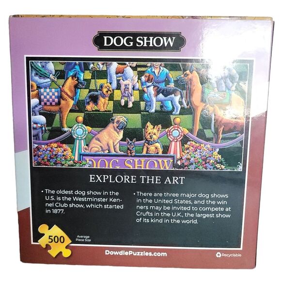 Dowdle DOG SHOW 500 Piece Puzzle 16x20 USA New - Picture 2 of 6
